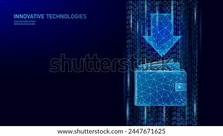 Money saving deposit concept. Wallet purse profit investment banking technology. Increase earning arrow vector illustration