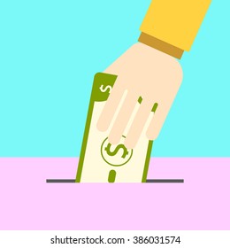 Money saving Flat style illustration