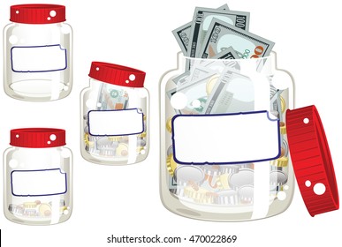 Money saving glass jar.