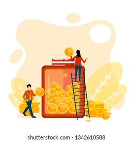 money saving money glass vector illustration eps 10