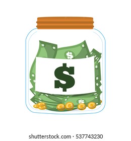 Money Saving Money Glass Vector Illustration Eps 10