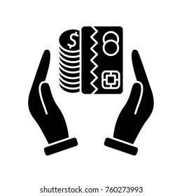 Money saving glyph icon