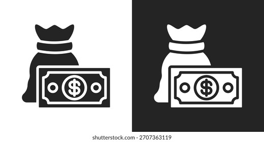 Geld sparendes Symbol im schwarz-weißen Glyphenstil
