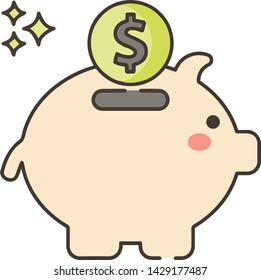 Money saving icon isolated on white background
