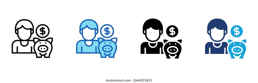 Money Saving icon Multi Style Vector Illustration