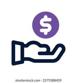 money saving icon. vector dual tone icon for your website, mobile, presentation, and logo design.