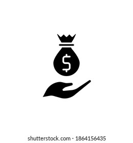 estilo de glifo vectorial de icono de ahorro de dinero. aislado en fondo blanco