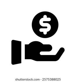 money saving icon. vector glyph icon for your website, mobile, presentation, and logo design.