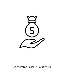 money saving icon vector outline design. isolated on white background