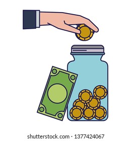 Money saving invesment market bussines blue lines
