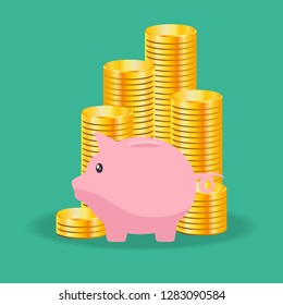 Money saving and investment in flat design . Vector illustration .