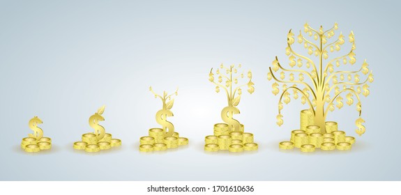 Money saving is a ladder of ascending steps for Family, Health and Travel. Financial investments in stock market future income growth, revenue increase, budget management, savings account.
