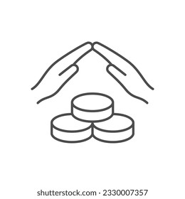 Money saving line outline icon