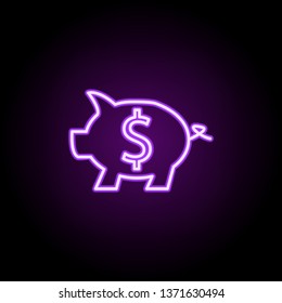 money saving pigeon neon icon. Elements of finance and chart set. Simple icon for websites, web design, mobile app, info graphics