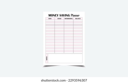 Money Saving Planner kdp interior

