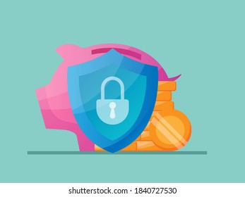 money saving protection concept vector illustration flat design