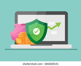 money saving and protection with growth graph vector illustration flat design