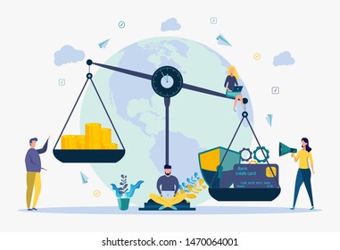 Money saving protection metaphor, cyber money protection concept, financial savings insurance, safe business economy. Colorful vector illustration.
