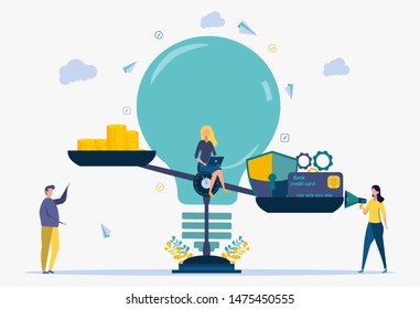 Money saving protection metaphor, cyber money protection concept, financial savings insurance, safe business economy. Colorful vector illustration.