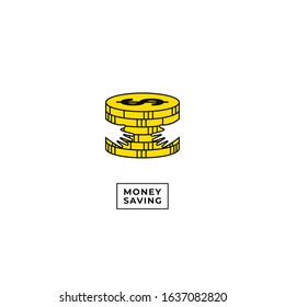 Money saving simple logo icon sign. Vector illustration isolated on white background