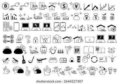 Money and Saving Themed Icon Set