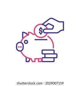 ilustración de estilo de icono de vectores de ahorro de dinero 2 colores. archivo EPS 10