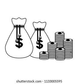 Money and savings black and white