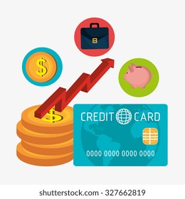 Money and savings design over white background, vector illustration