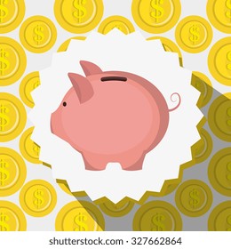 Money and savings design over white background, vector illustration