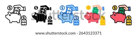 Money Savings Icon Element For Design Multiple Style