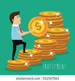 Money savings and investments graphic design, vector illustration
