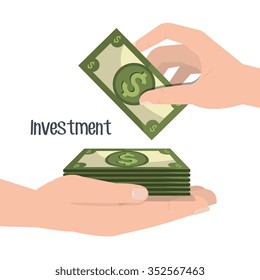 Money savings and investments graphic design, vector illustration