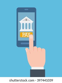 Money savings and smartphone design, vector illustration