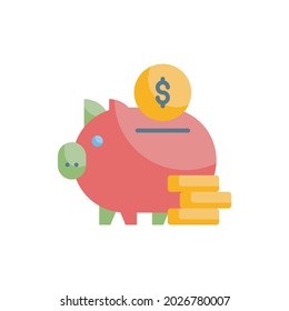 ilustración de estilo de icono plano vectorial de ahorro de dinero. archivo EPS 10
