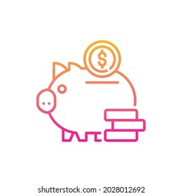 money savings vector gradient icon style illustration. EPS 10 File