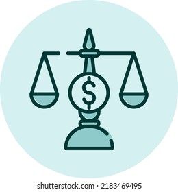 Money scale, illustration, vector on a white background.