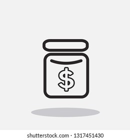 Money scale line icon with shadow