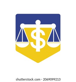 Money scale vector logo design. Dollar balance finance logo concept.	