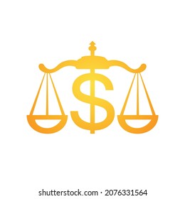 Money scale vector logo design. Finance concept. Logotype scale and dollar symbol icon.	
