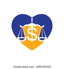 Money scale vector logo design. Finance concept. Logotype scale and dollar symbol icon.	