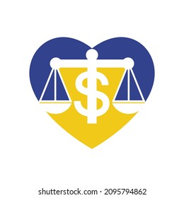 Diseño del logotipo vectorial de escala monetaria. Concepto de finanzas. Escala de logotipo e icono de símbolo de dólar.	
