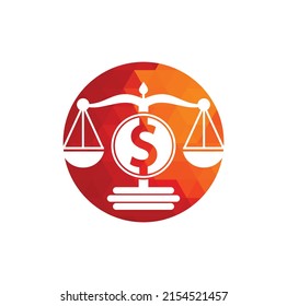 Money scale vector logo design. Finance concept. Logotype scale and dollar symbol icon.