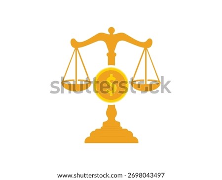 Money scale vector logo design