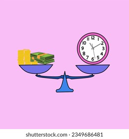 money scales and clock concept