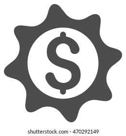 Money Seal icon. Vector style is flat iconic symbol with rounded angles, gray color, white background.