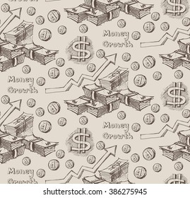 Money seamless pattern.