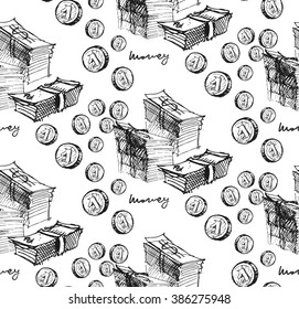 Money seamless pattern.