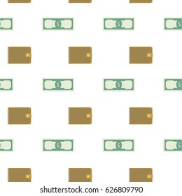 Money seamless pattern. Financial pay and money investment, vector illustration