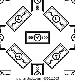 Money seamless pattern in outline style for web and infographics. 