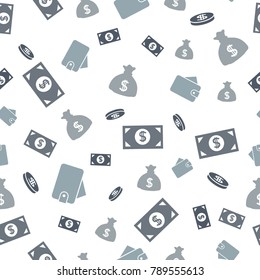Money seamless pattern. Vector illustration for backgrounds